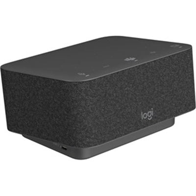 Logi Dock is an all-in-one docking station with one-touch meeting controls and a built-in speakerphone. It simplifies home office setup, reduces desktop clutter, and enhances productivity." Logitech Logi Dock-UC