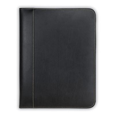 Leather Zip Padfolio Black