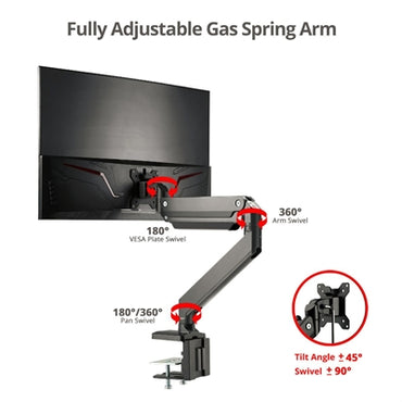 Single Gas Spring Desk Mount