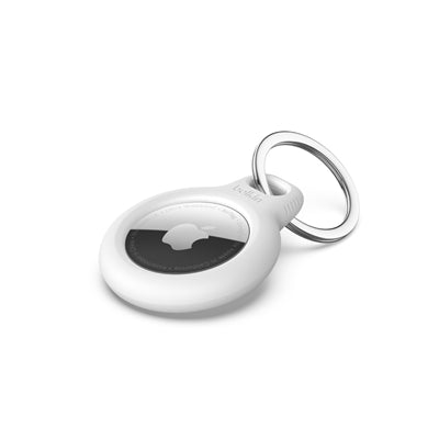 Secure Hldr KeyRing AirTag WHT