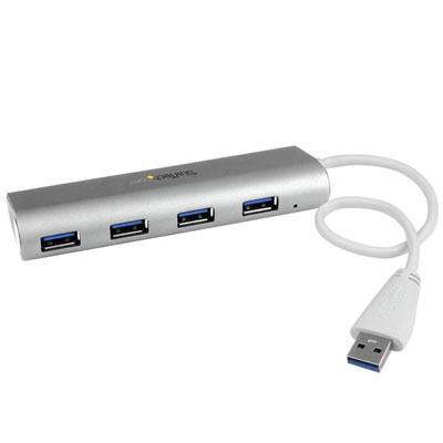 4Pt USB 3.0 Hub w Built In Cbl