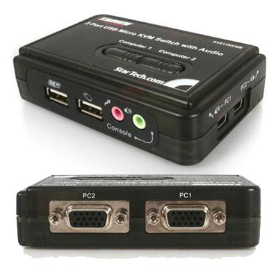 2 Port USB KVM Switch w Audio